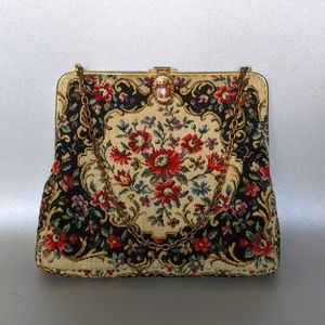 Vintage French Floral Bag with Chain